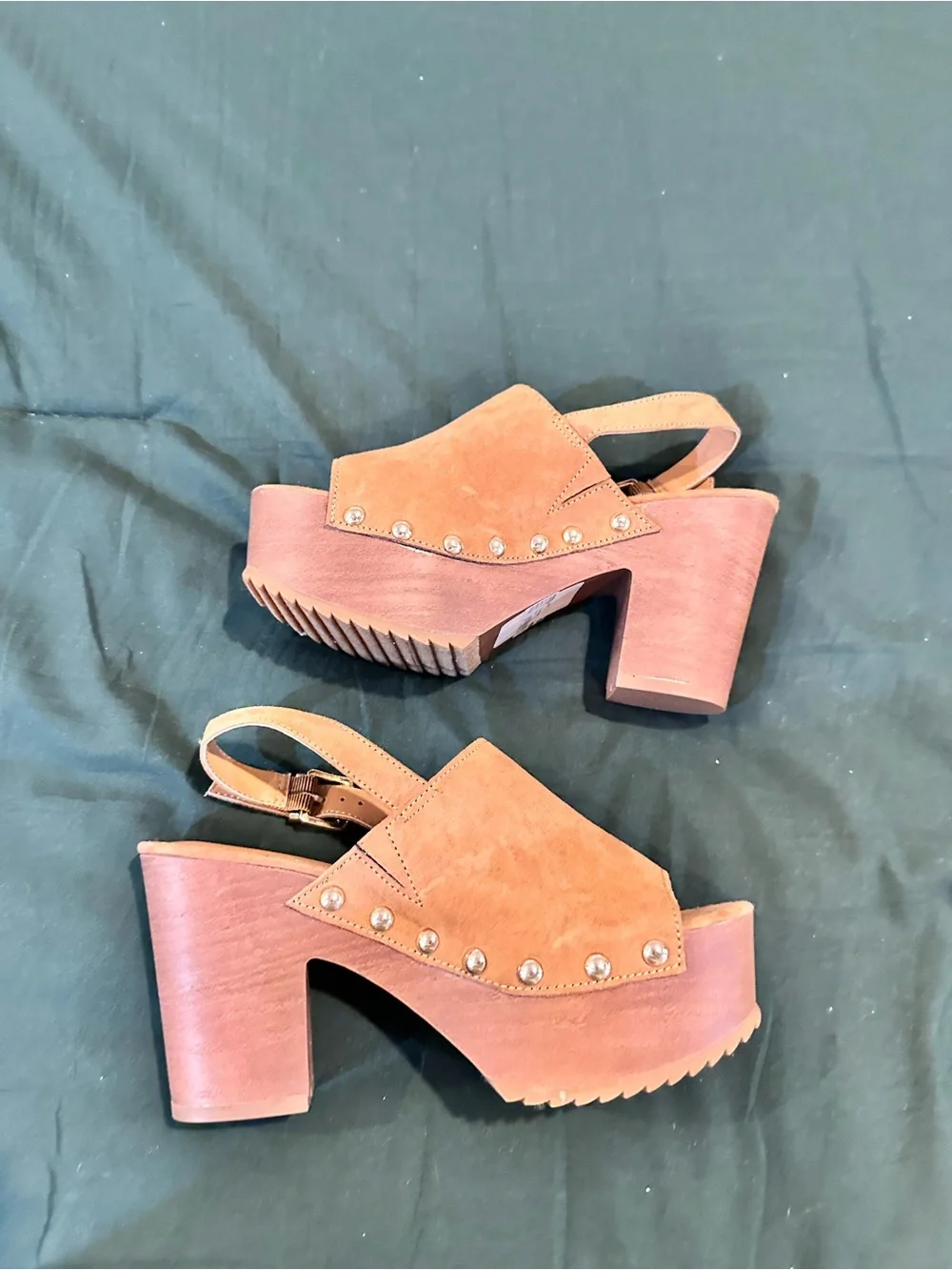 Wonderly Tan Suede Platform Slingback Sandals